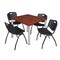 Kee Kee Square Table & Chair Set, Wood, Metal, Plastic Top, Cherry TB4848CHBPCM47BK - alternate 1